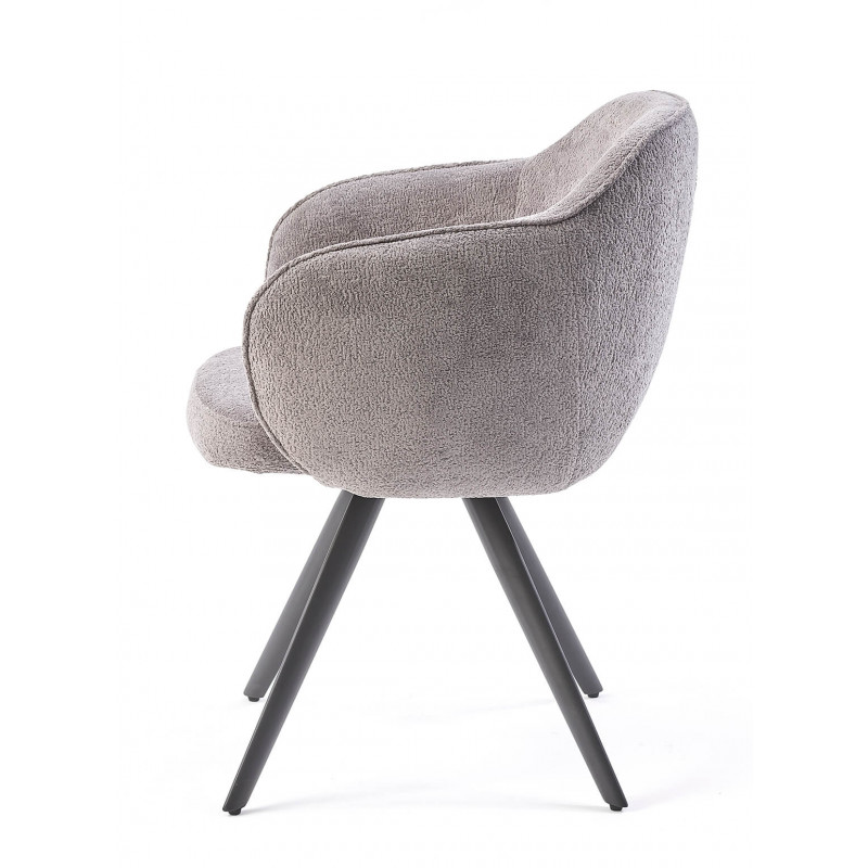 FAUTEUIL PIVOTANT TISSU BOUCLETTE MASH gris