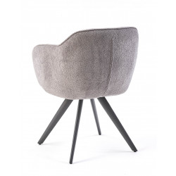 FAUTEUIL PIVOTANT TISSU BOUCLETTE MASH gris