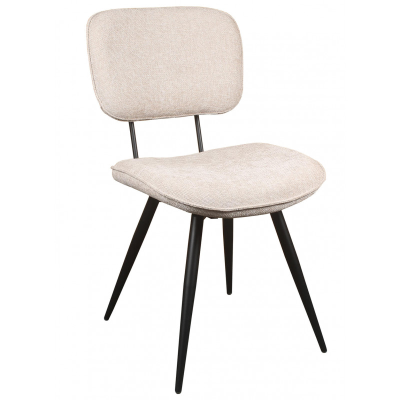 CHAISE EN TISSU BEIGE ET MÉTAL RETRO LIRA
