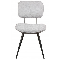 CHAISE EN TISSU GRIS ET MÉTAL RETRO LIRA