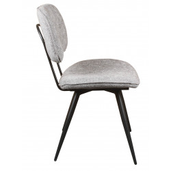 CHAISE EN TISSU GRIS ET MÉTAL RETRO LIRA