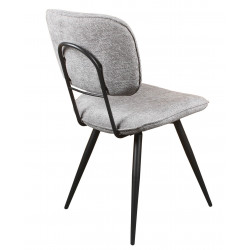 CHAISE EN TISSU GRIS ET MÉTAL RETRO LIRA