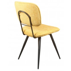 CHAISE EN TISSU JAUNE ET MÉTAL RETRO LIRA