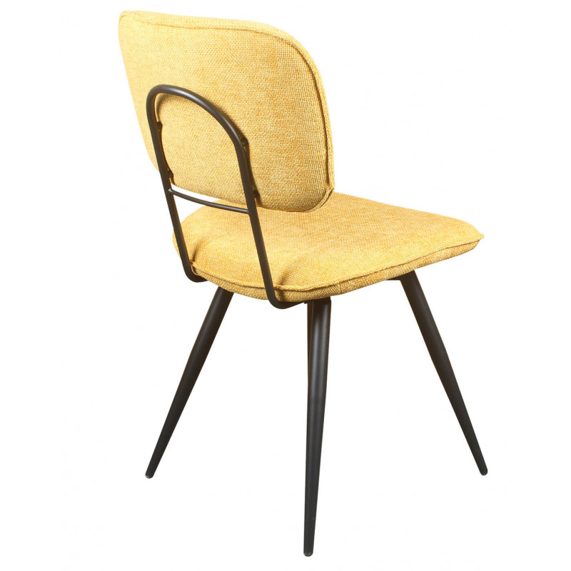 CHAISE EN TISSU JAUNE ET MÉTAL RETRO LIRA