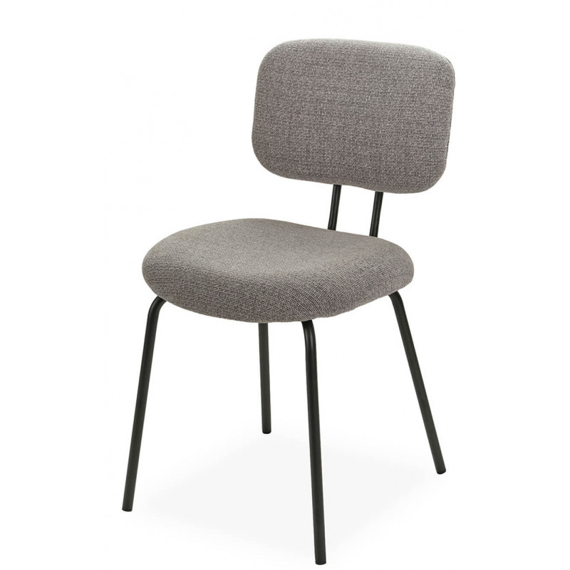 CHAISE DE CUISINE MODERNE EN TISSU TEMPO GRIS CLAIR