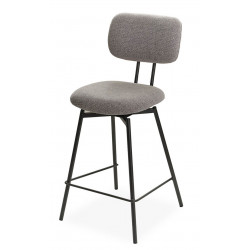 CHAISE D'ÎLOT PIVOTANTE EN TISSU TEMPO GRIS CLAIRE