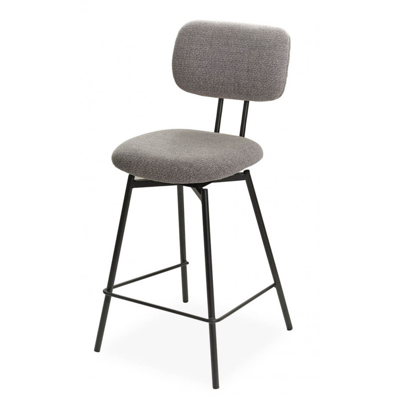 CHAISE D'ÎLOT PIVOTANTE EN TISSU TEMPO GRIS CLAIRE