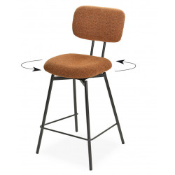 CHAISE D'ÎLOT PIVOTANTE EN TISSU TEMPO BRIQUE