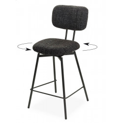 CHAISE D'ÎLOT PIVOTANTE EN TISSU TEMPO ANTHRACITE