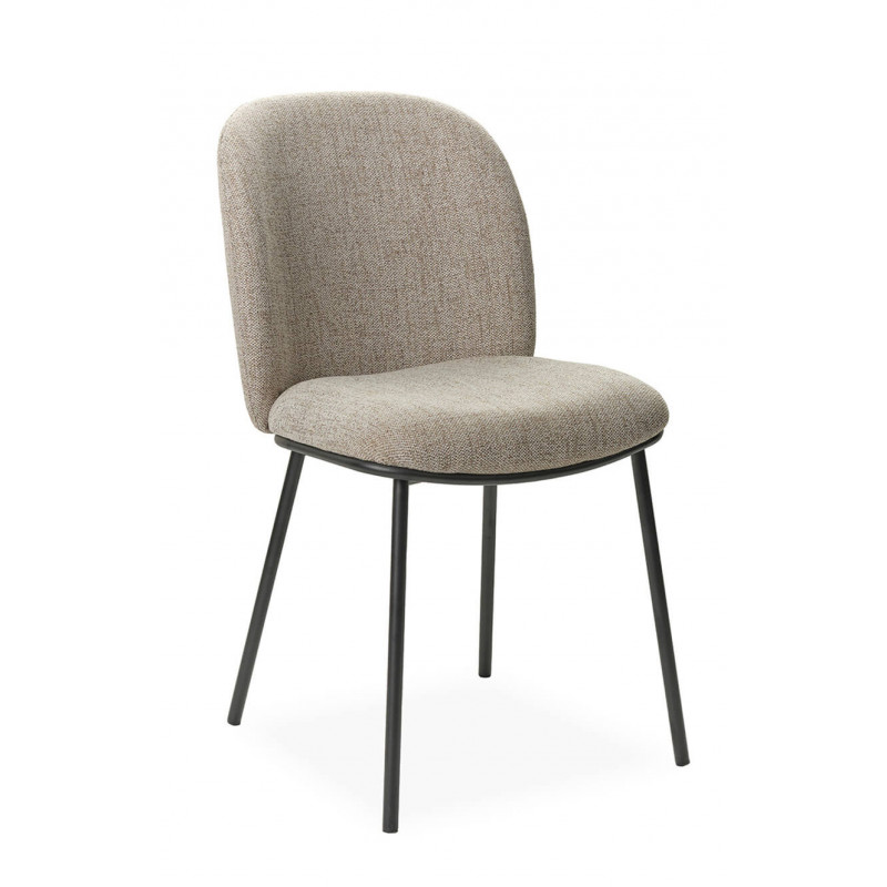 CHAISE RONDE EN TISSU ZEN BEIGE