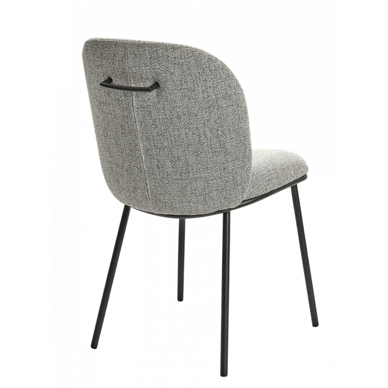 CHAISE RONDE EN TISSU ZEN GRISE