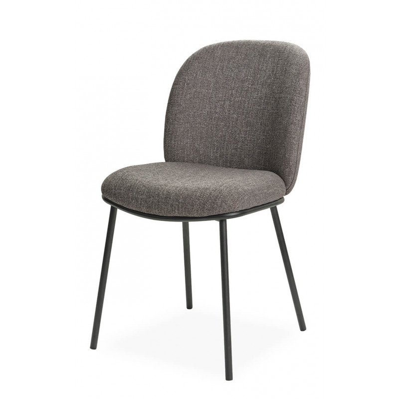 CHAISE RONDE EN TISSU ZEN BEIGE ANTHRACITE