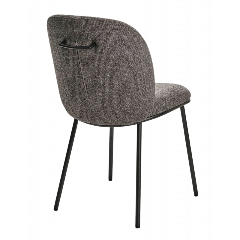 CHAISE RONDE EN TISSU ZEN ANTHRACITE