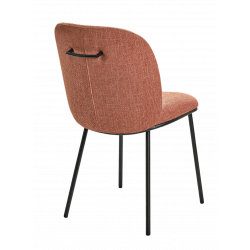 CHAISE RONDE EN TISSU ZEN SAUMON