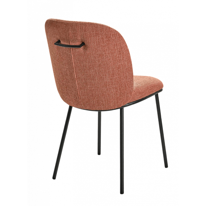 CHAISE RONDE EN TISSU ZEN SAUMON