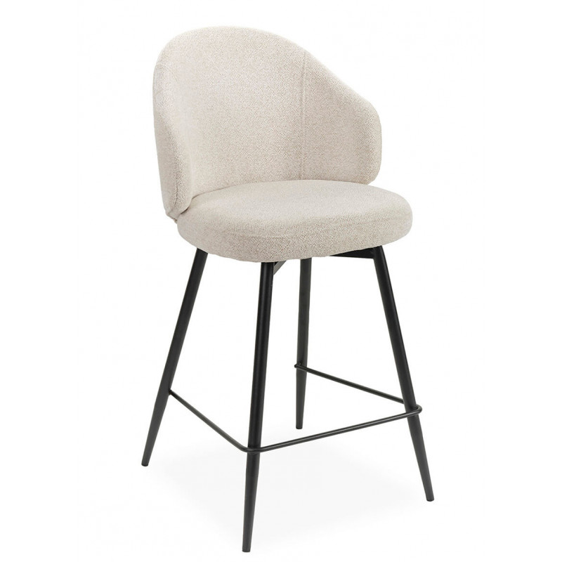 TABOURET COCOONING COZY EN TISSU BOUCLETTE