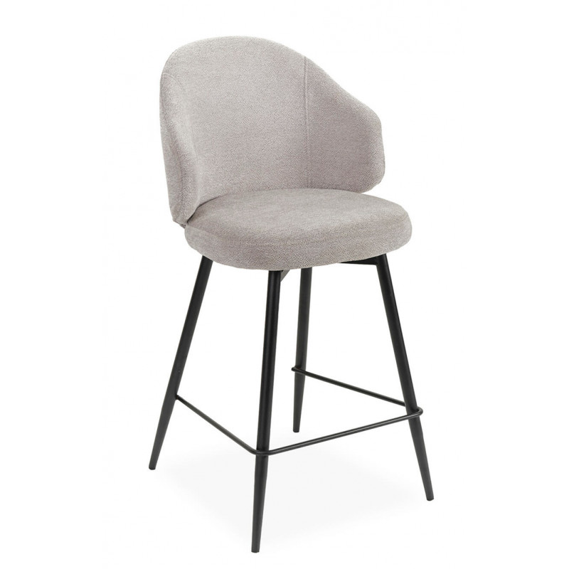 TABOURET COCOONING COZY EN TISSU BOUCLETTE