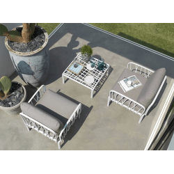 FAUTEUIL LOUNGE D'EXTÉRIEUR KOMODO DE TERASSE BLANC