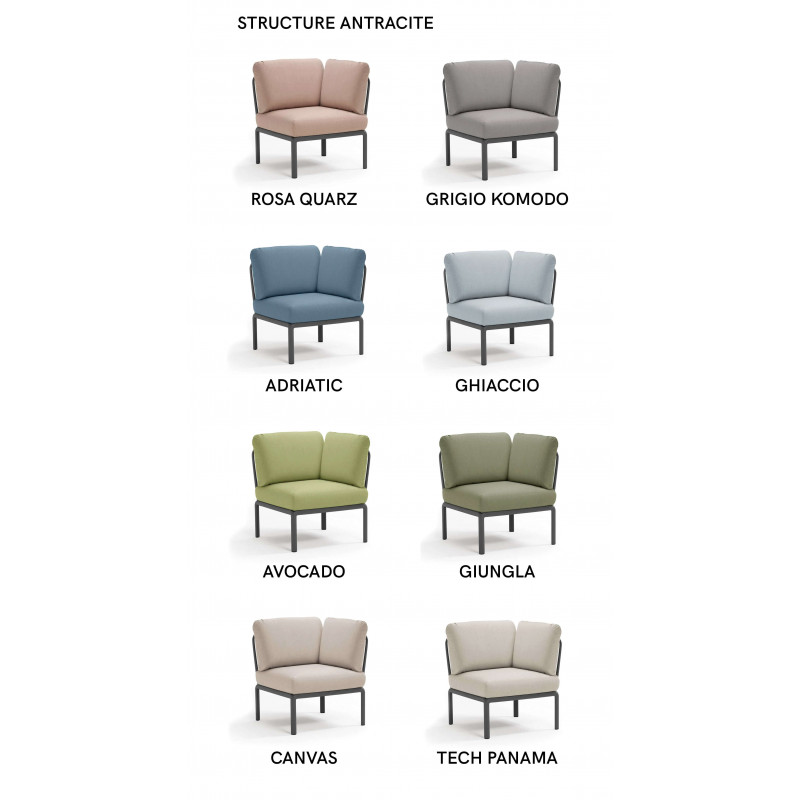 FAUTEUIL D'ANGLE MODULABLE D'EXTÉRIEUR KOMODO