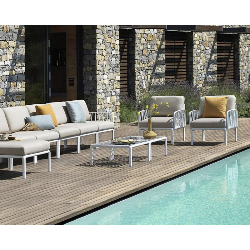 TABLE BASSE EN VERRE D'EXTÉRIEUR KOMODO