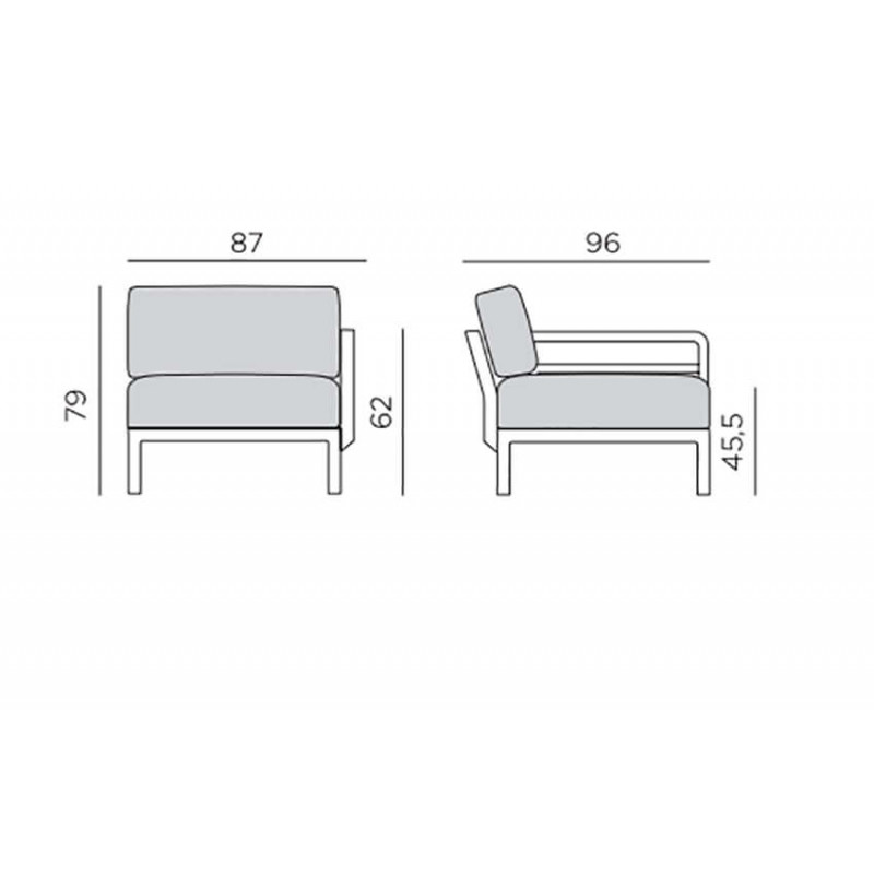 FAUTEUIL DE JARDIN AVEC UN ACCOUDOIR MODULABLE MAXIMO