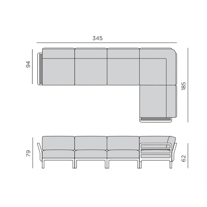 CANAPÉ MODULABLE DE JARDIN MAXIMO 5