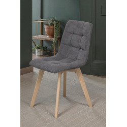 CHAISE EN BOIS DE CHÊNE ET TISSU CHILLY