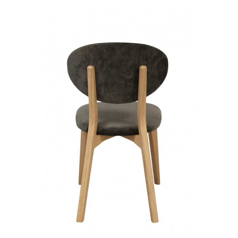 CHAISE FRANÇAISE EN CHÊNE ET TISSU THALES