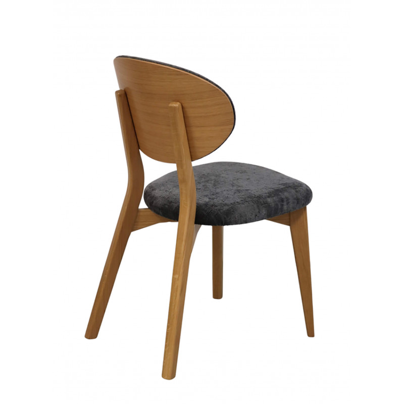 CHAISE FRANÇAISE DOSSIER CHÊNE ET TISSU THALES