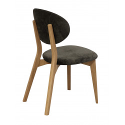 CHAISE FRANÇAISE EN CHÊNE ET TISSU THALES