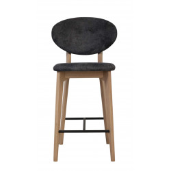 TABOURET POIGNÉE CONTEMPORAIN EN BOIS ET TISSU THALES