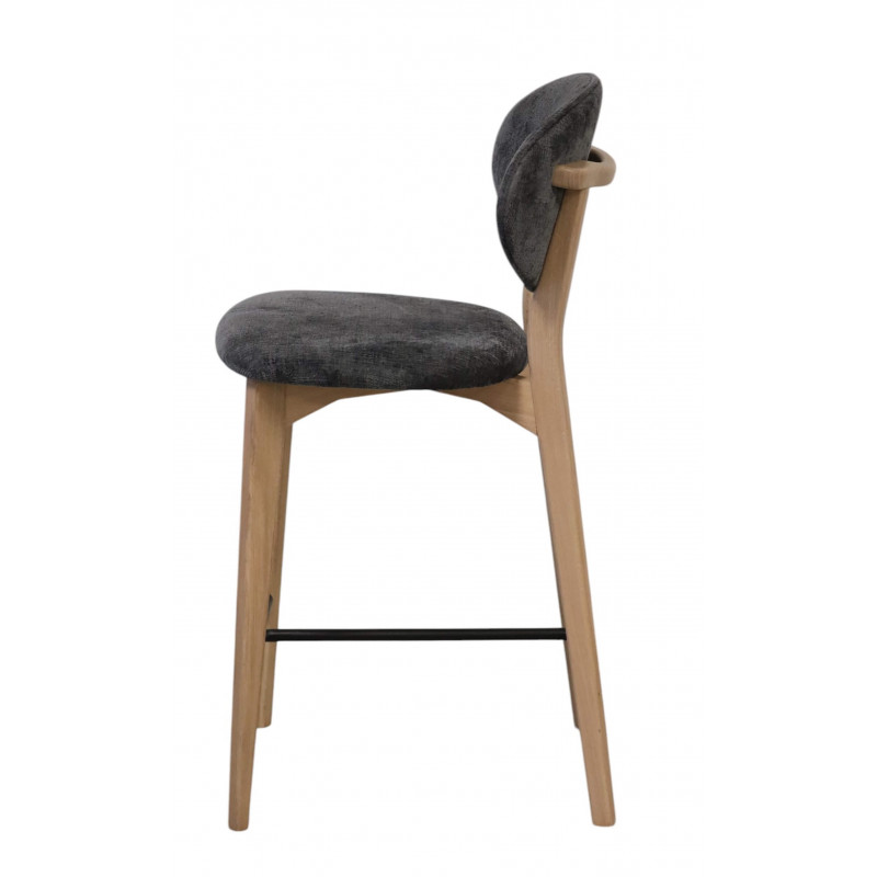 TABOURET POIGNÉE CONTEMPORAIN EN BOIS ET TISSU THALES