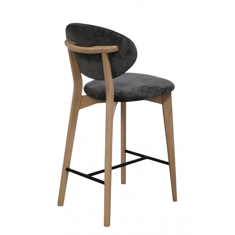 TABOURET POIGNÉE CONTEMPORAIN EN BOIS ET TISSU THALES