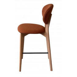 TABOURET CONTEMPORAIN EN BOIS ET TISSU THALES