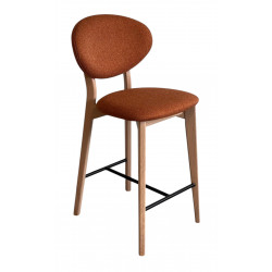 TABOURET CONTEMPORAIN EN BOIS ET TISSU THALES