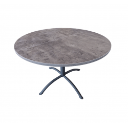 TABLE DE CUISINE RONDE LASER EXTENSIBLE ARDOISE PROMOTION