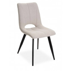 CHAISE DÉCO EN TISSU COLORÉ NADINE BLANC