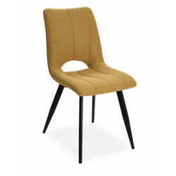 CHAISE DÉCO EN TISSU COLORÉ NADINE JAUNE