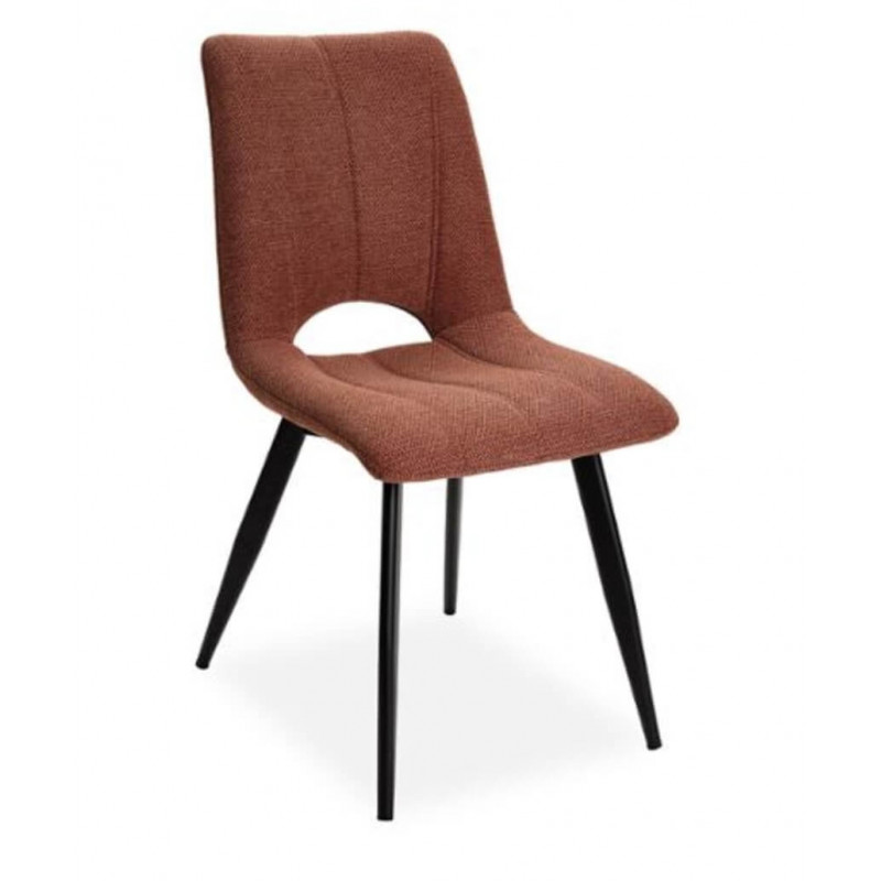 CHAISE DÉCO EN TISSU COLORÉ NADINE TERRACOTTA