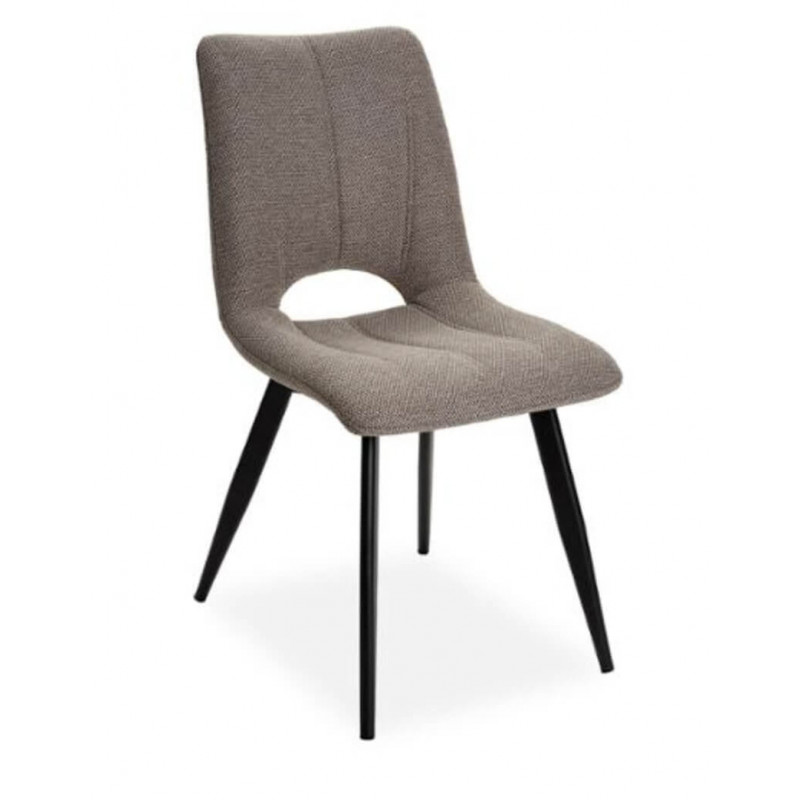 CHAISE DÉCO EN TISSU COLORÉ NADINE TAUPE