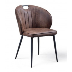 CHAISE RETRO SIMIICUIR ELTON BRUN