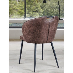 CHAISE RETRO SIMIICUIR ELTON BRUN