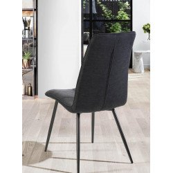 CHAISE DOSSIER HAUT EN TISSU URIANE GRIS