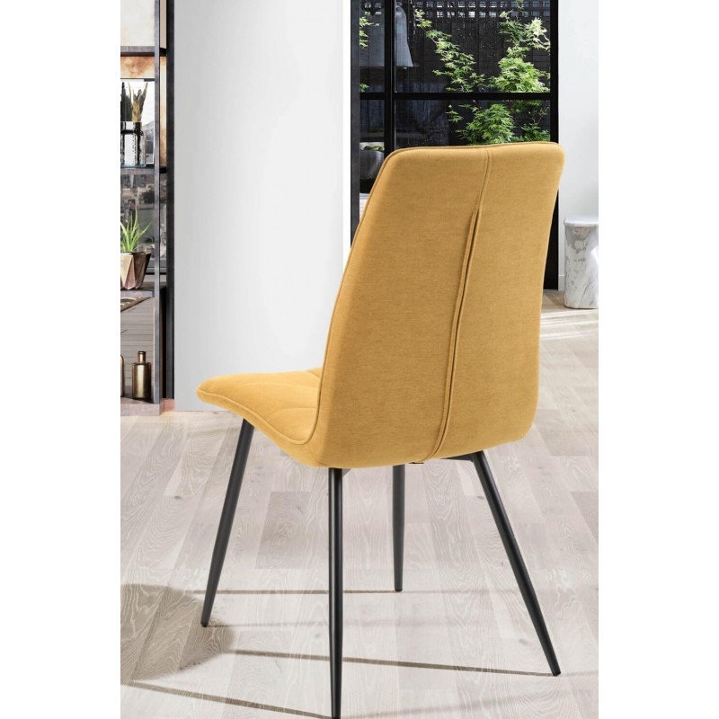 CHAISE DOSSIER HAUT EN TISSU URIANE JAUNE