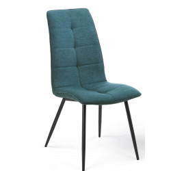 CHAISE DOSSIER HAUT EN TISSU URIANE BLEU PETROL
