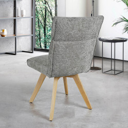 CHAISE EN TISSU MODERNE ET BOIS LAURIE