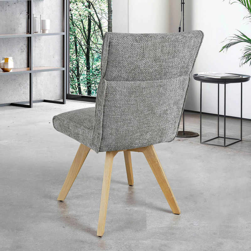 CHAISE EN TISSU MODERNE ET BOIS LAURIE