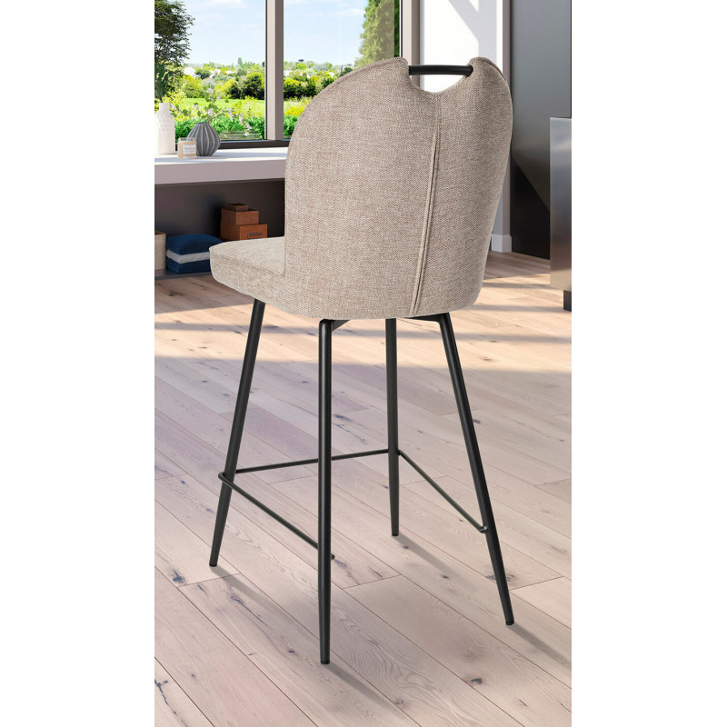 TABOURET DE CUISINE EN TISSU CONFORTABLE LILA BEIGE