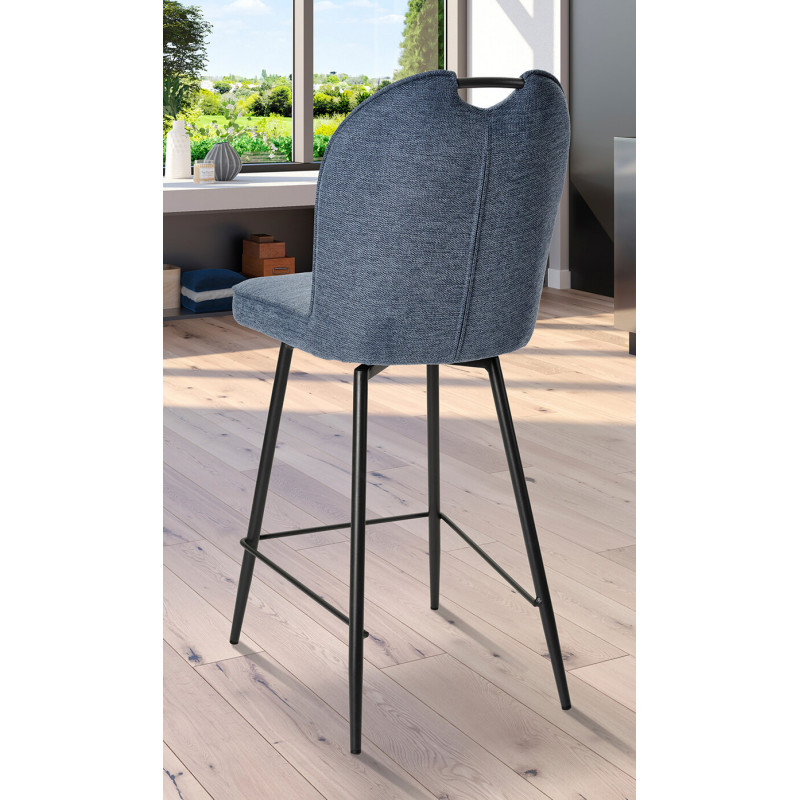 TABOURET DE CUISINE EN TISSU CONFORTABLE LILA BLEU