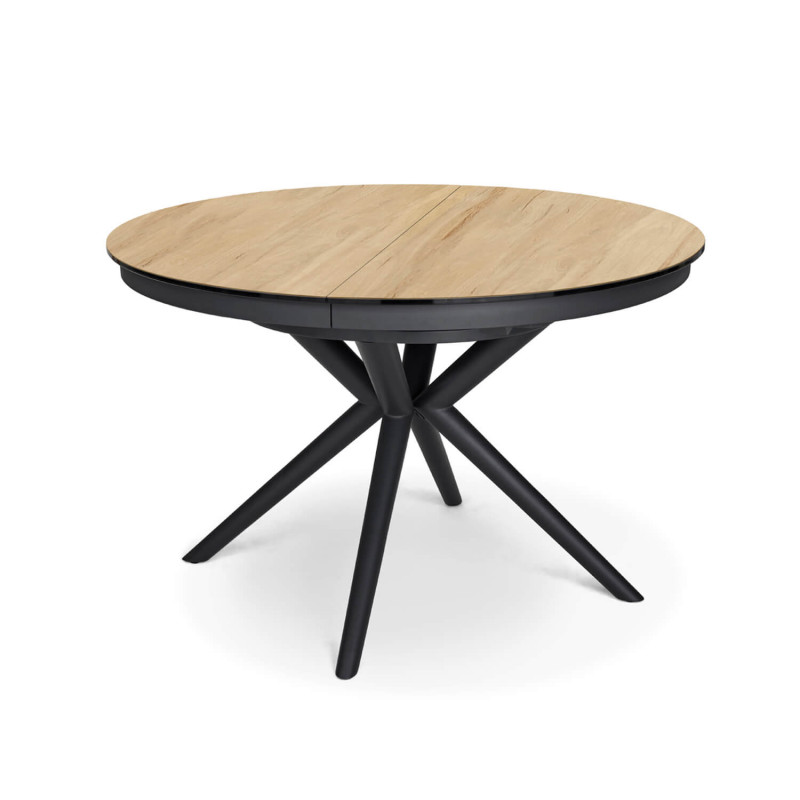 TABLE RONDE EXTENSIBLE EN CÉRAMIQUE BOIS CLARA